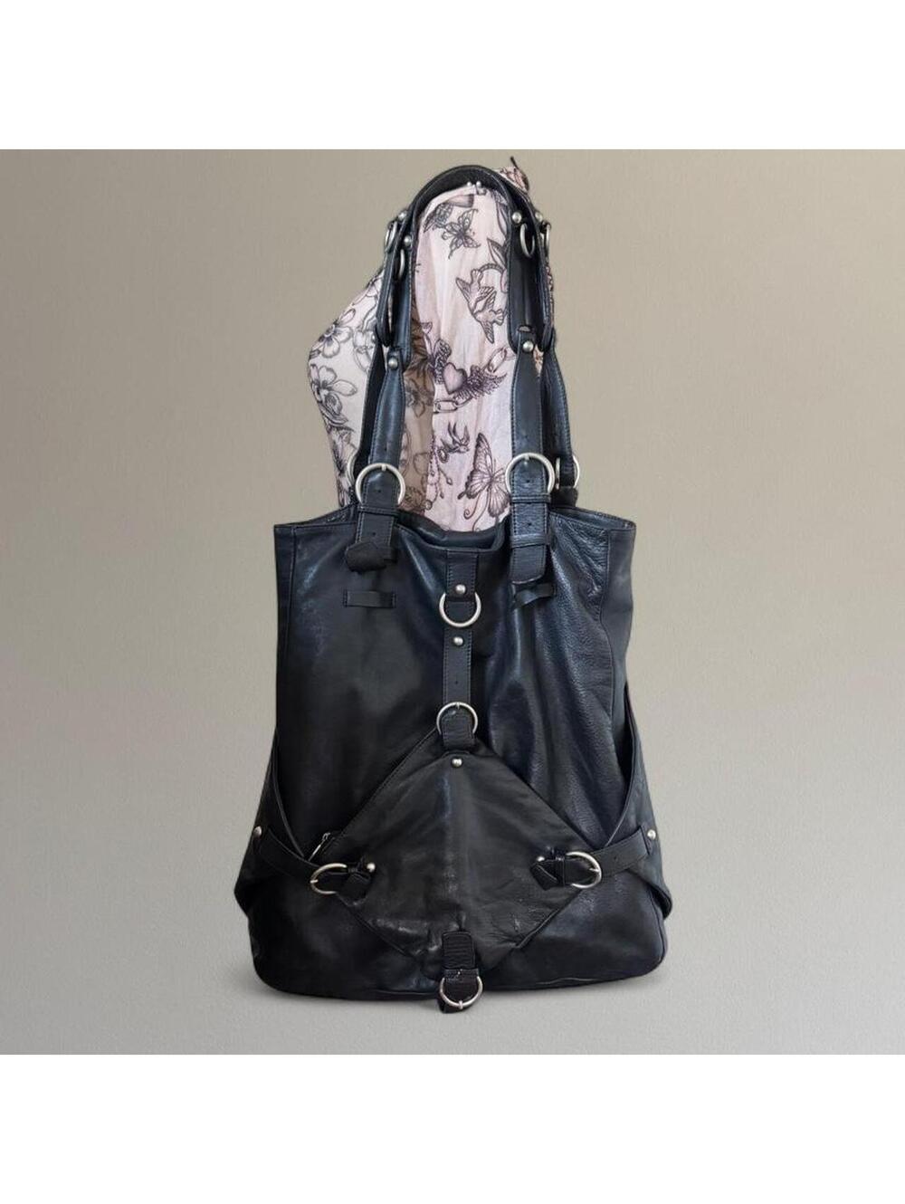 Leather bondage tote bag from Lupo Barcelona.